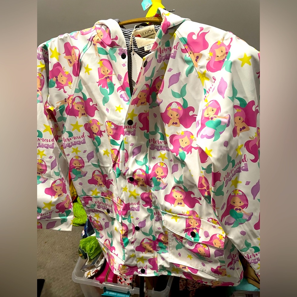 Kids Colorful Mermaid Raincoat